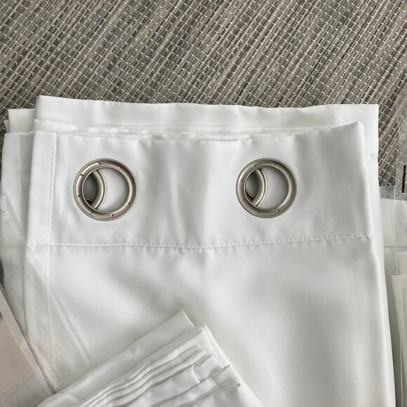 Flamingo P Pure White Curtains 84" x 52" Four Panels - Picture 10 of 10